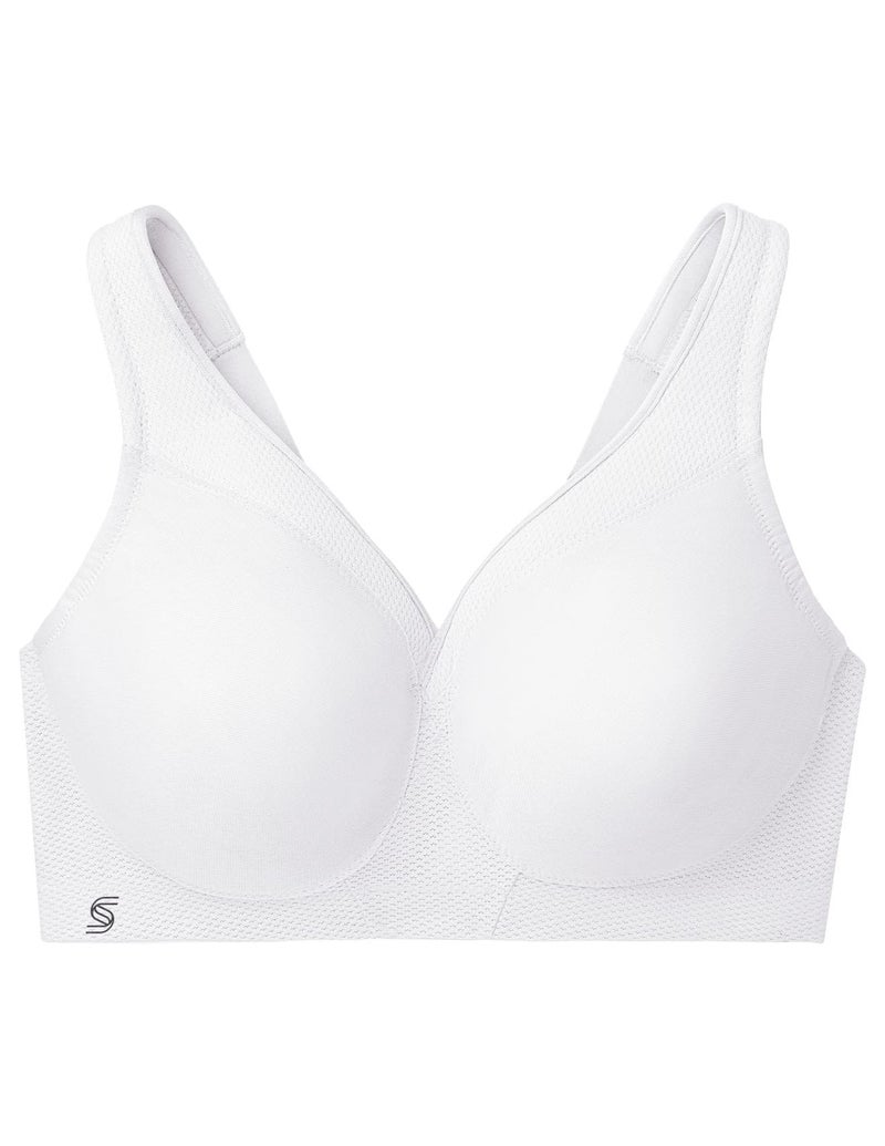 Glamorise Full Figure Plus Size MagicLift Seamless Sports Bra Wirefree #1006 White - Image 4